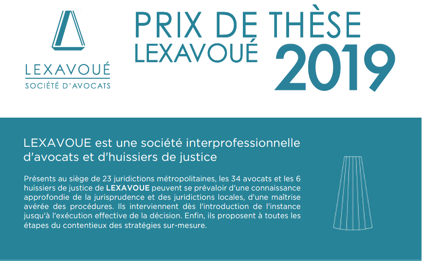 Prix de thèse LEXAVOUE 2019